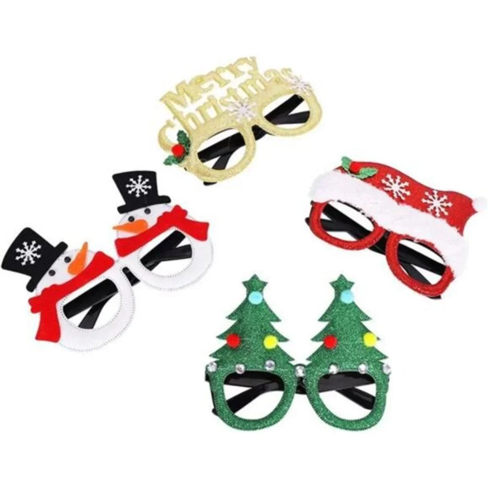 Max Fun 12Pcs Christmas Glasses Glitter Holiday Party Eye Glasses Frames‎ Photo